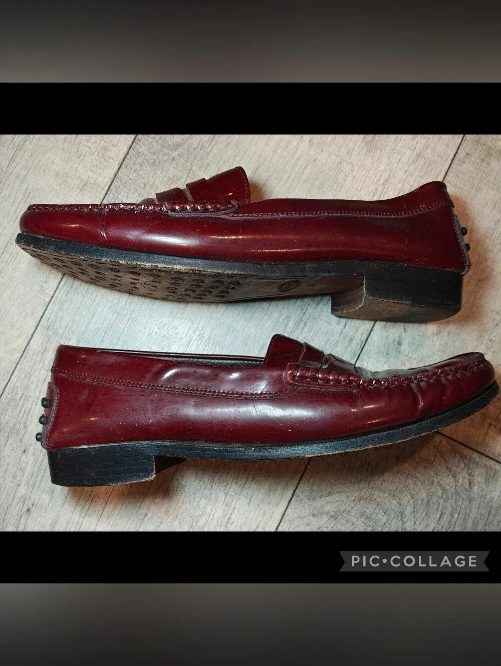 🩸Vintage TOD'S Ox Blood Red Leather Pebble Wrapped Penny Loafers🩸